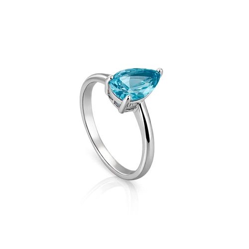 Anel Espelhado Gota com Zircônia Topázio - Blend Collection