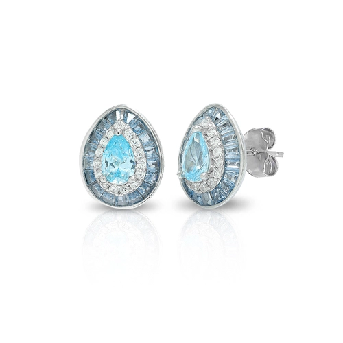 Brinco Top Blend Collection Gota com Zircônias Topázio e Cristal