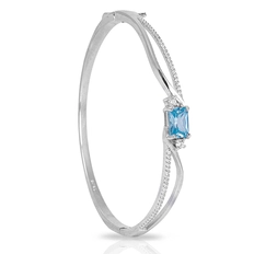 Bracelete Blend Collection Articulado com Zircônia Topázio Retangular