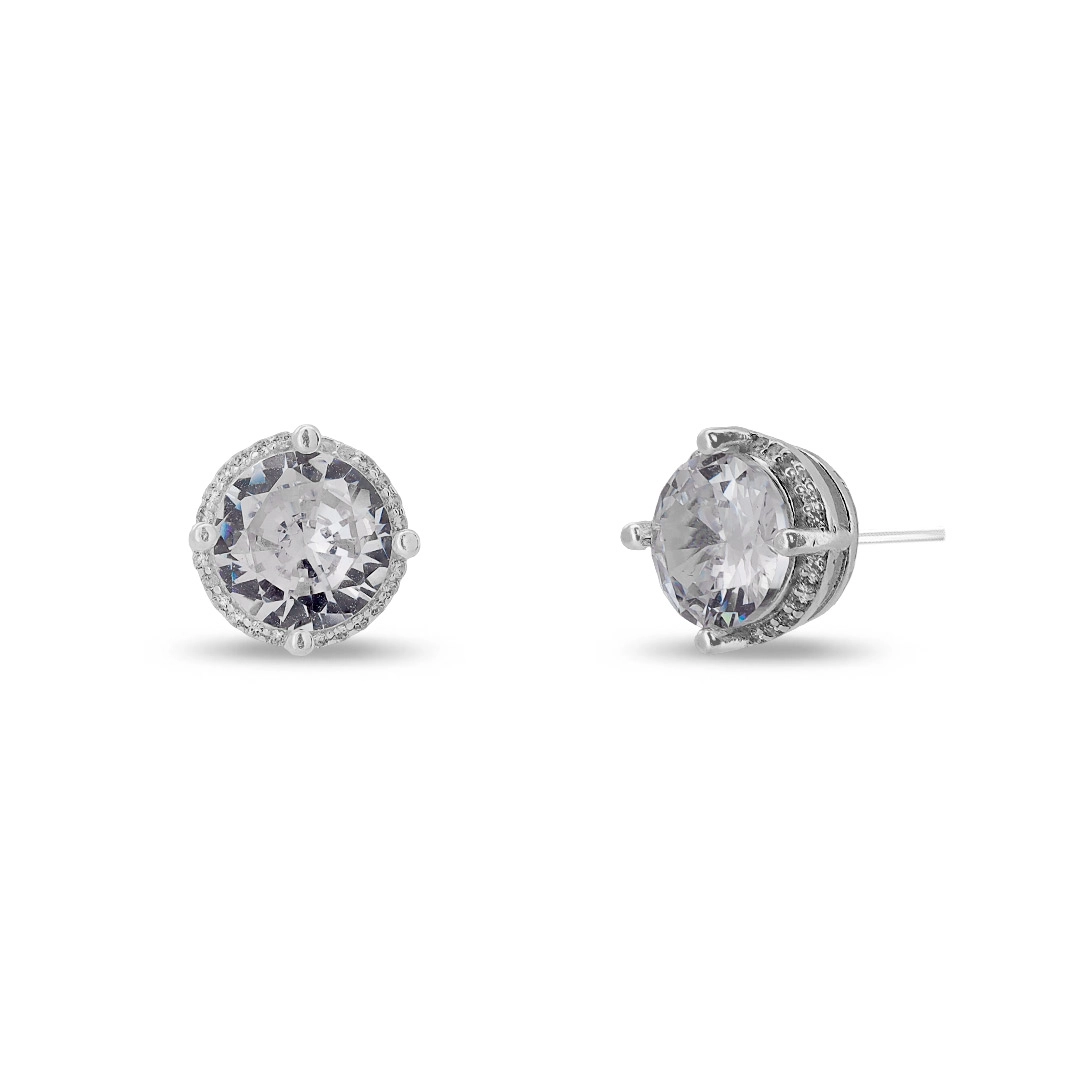 Brinco Top com Zircônia Cristal Redonda