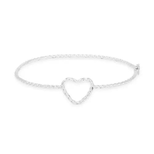 Bracelete de Fio Quadrado Torcido com Coração Vazado