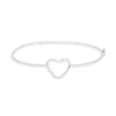 Bracelete de Fio Quadrado Torcido com Coração Vazado