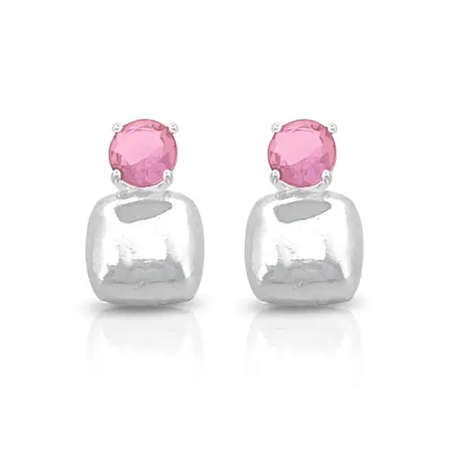 Brinco Top com Zircônia Rosa