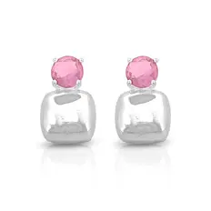 Brinco Top com Zircônia Rosa
