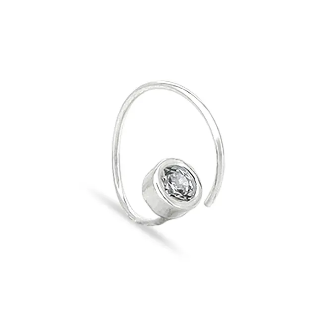 Piercing Argola com Zircônia Cristal e Cravação Inglesa