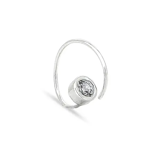 Piercing Argola com Zircônia Cristal e Cravação Inglesa