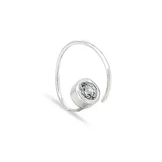 Piercing Argola com Zircônia Cristal e Cravação Inglesa