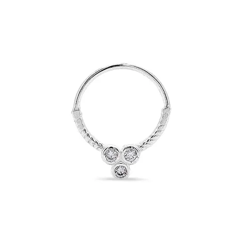 Piercing Argola com Três Zircônias Cristal