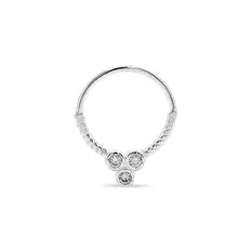Piercing Argola com Três Zircônias Cristal