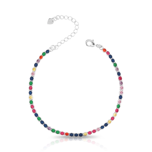 Pulseira Riviera Com Zircônias Coloridas