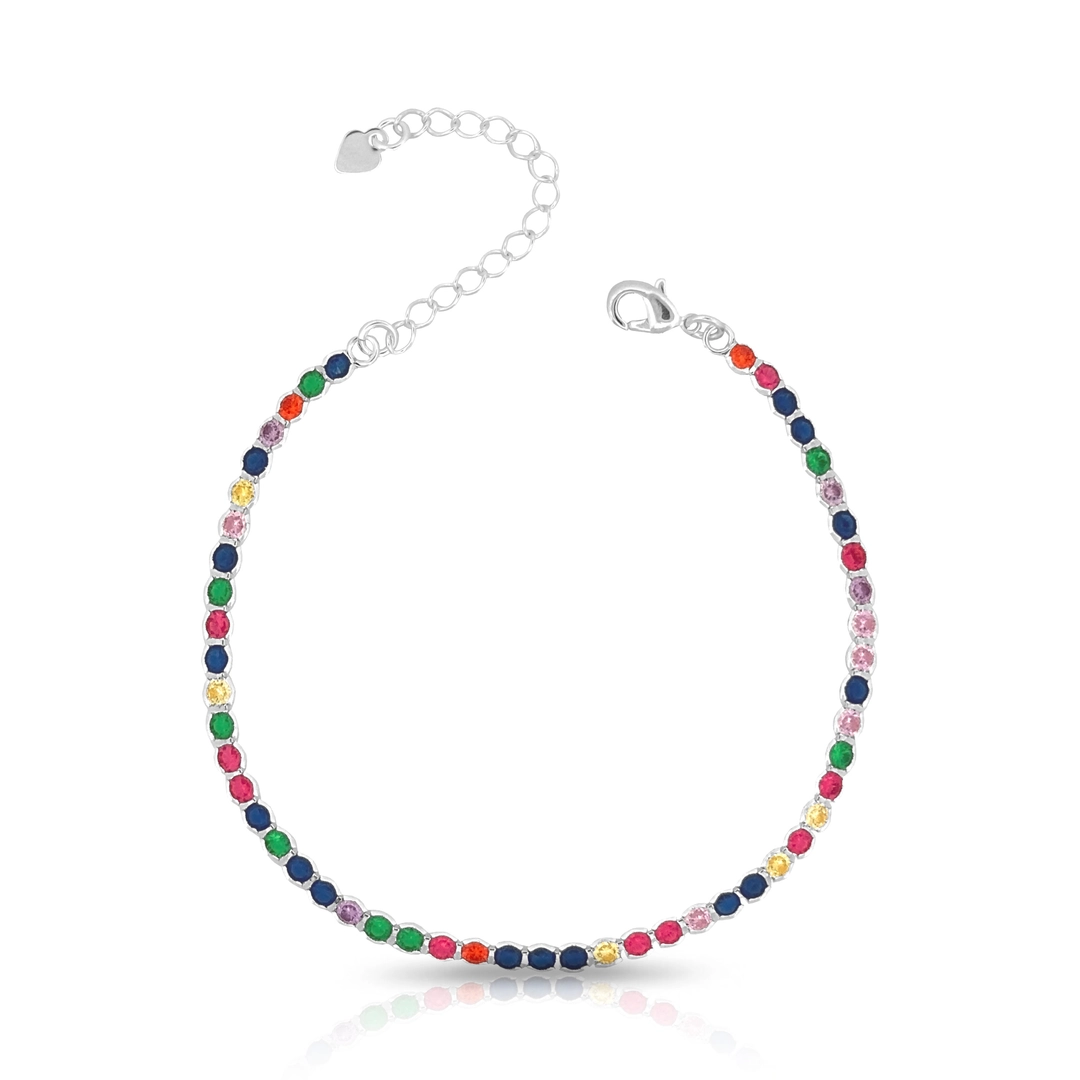 Pulseira Riviera Com Zircônias Coloridas
