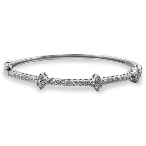 Bracelete Blend Collection Articulado com Flor de Zircônias Cristal