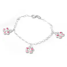 Pulseira Kids Borboleta com Corações Rosas