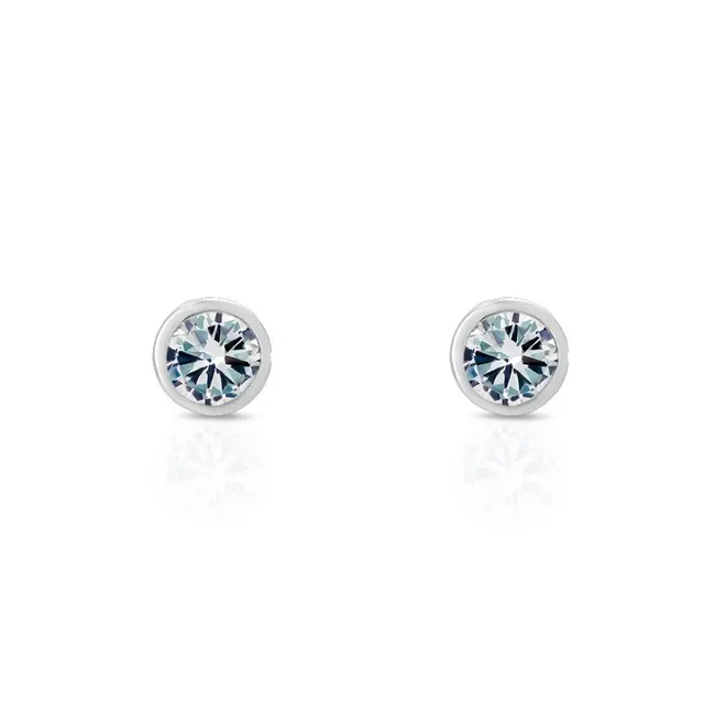 Brinco Top Redondo com Zircônia Cristal