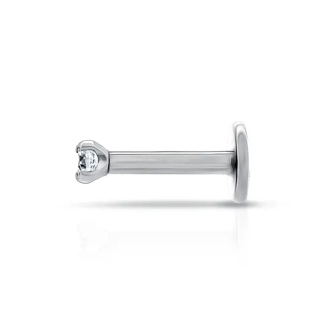 Piercing Com Zircônia Cristal Redonda