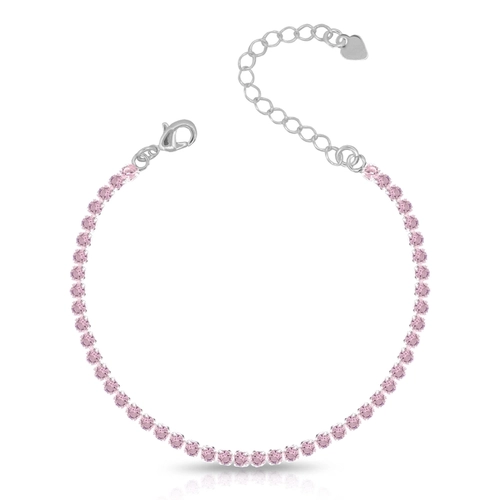 Pulseira Riviera Com Zircônias Rosa