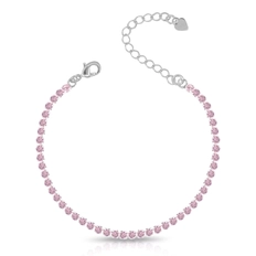 Pulseira Riviera Com Zircônias Rosa