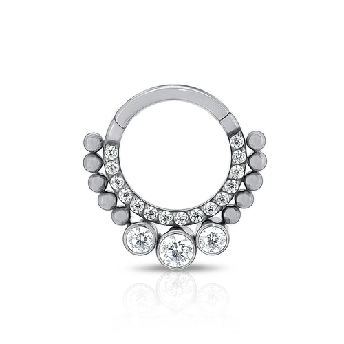 Piercing Argola com Zircônias Cristal e Esferas
