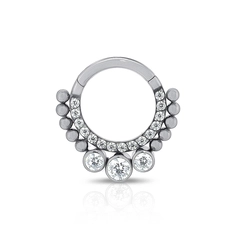 Piercing Argola com Zircônias Cristal e Esferas