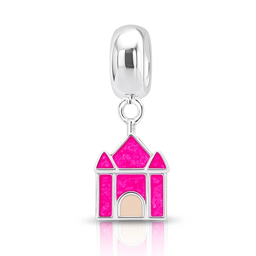 Berloque Presents Kids Castelo em Resina Rosa