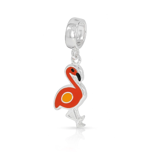 Berloque Presents Kids Flamingo Vermelho e Laranja Esmaltado