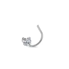 Piercing  de Nariz com Coração em Zircônia Cristal