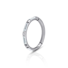Piercing Argola com Zircônias Retangulares Cristal