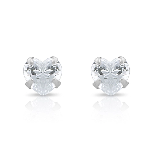 Brinco Top Coração com Zircônia Cristal