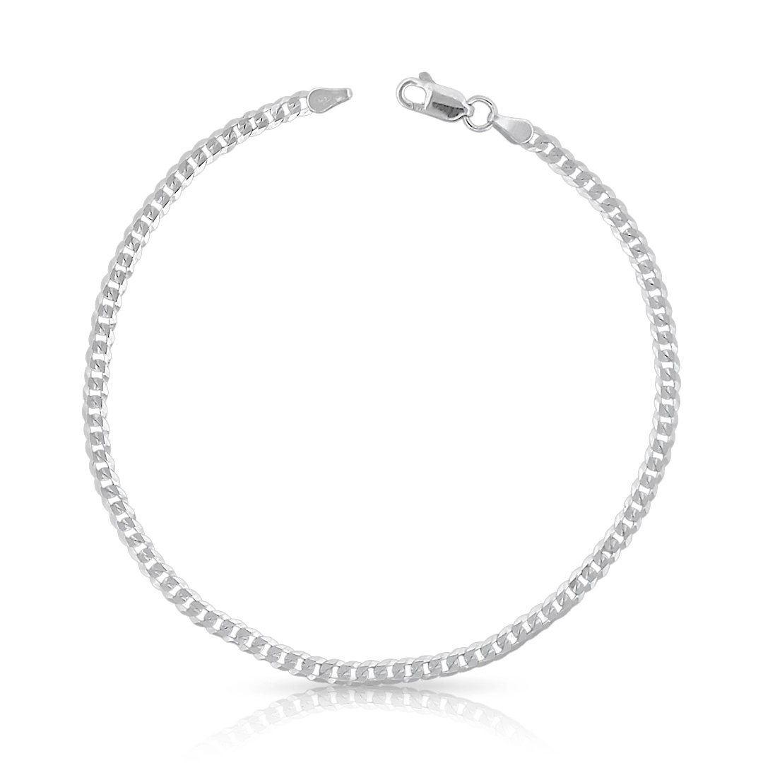Pulseira em Malha Gourmette Flat 22 cm