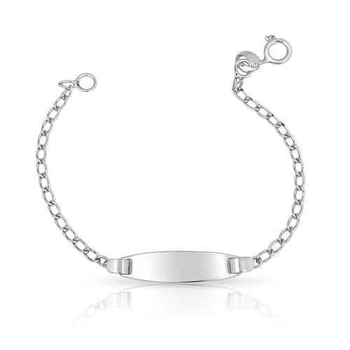Pulseira Kids com Placa Lisa em Malha de Elos Iguais