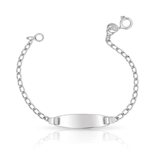Pulseira Kids com Placa Lisa em Malha de Elos Iguais