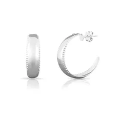 Brinco de Argola Espelhada com Trabalhado na Lateral M