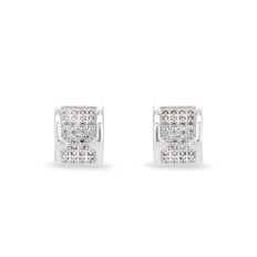 Brinco Meia Argola com Zircônia Cristal