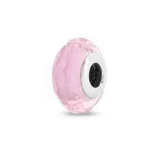 Berloque Separador com Resina Rosa Facetada