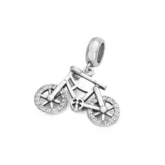 Berloque Envelhecido Bicicleta com Zircônias Cristal