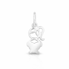 Pingente de Menina com Coração Espelhado
