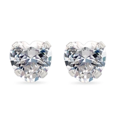 Brinco Top Coração com Zircônia Cristal