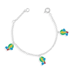 Pulseira Kids Balão Colorido Esmaltado