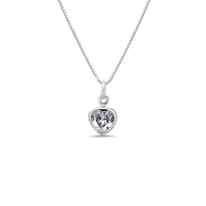 Gargantilha de Prata Ponto Luz Coração com Zircônia Cristal