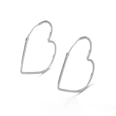 Brinco de Argola Coração Espelhado P