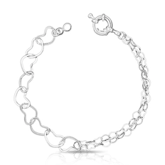 Pulseira Espelhada com Corações Vazados