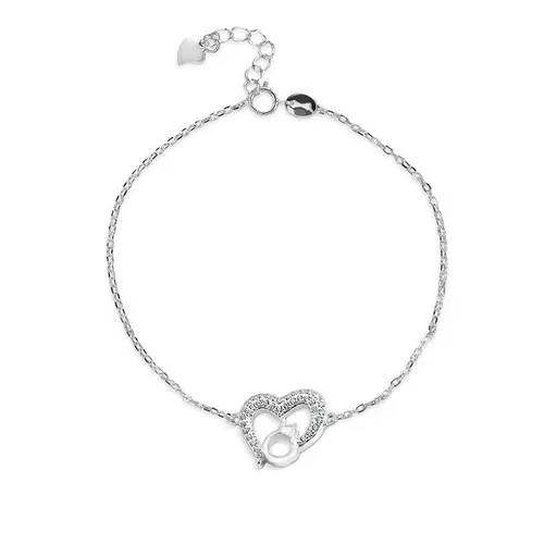 Pulseira Coração com Anel e Zircônias Cristal