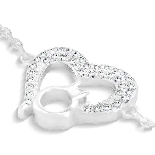 Pulseira Coração com Anel e Zircônias Cristal