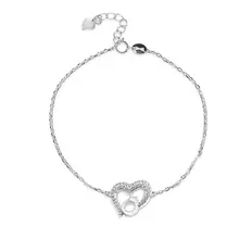 Pulseira Coração com Anel e Zircônias Cristal