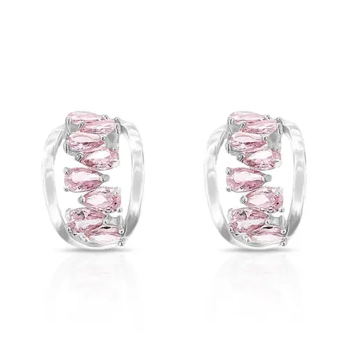 Brinco Top com Zircônia Rosa