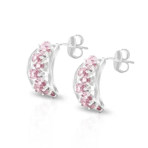 Brinco Top com Zircônia Rosa