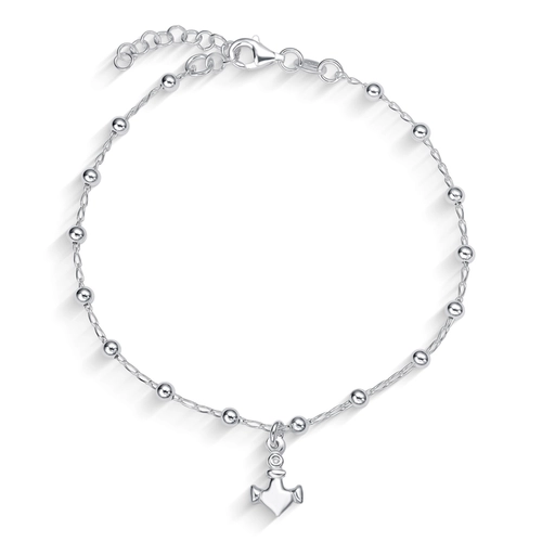 Pulseira de Esferas com Âncora Espelhada
