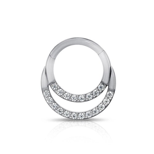 Piercing Argola Fio Duplo com Zircônias