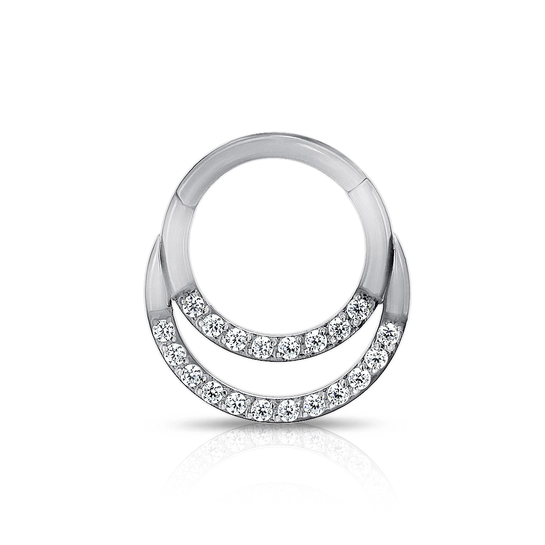 Piercing Argola Fio Duplo com Zircônias
