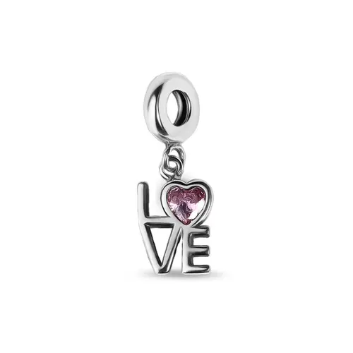 Berloque Balanço Love com Zircônia Rosa
